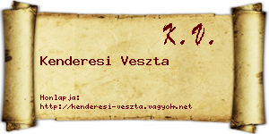 Kenderesi Veszta névjegykártya
